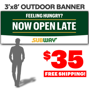 Open Late Outdoor Banner (3'x8')
