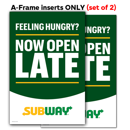 Open Late A-Frame/Inserts