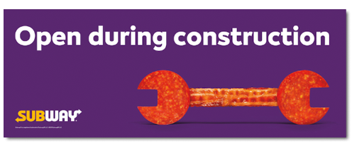 Open Construction Banner Purple (3'x8')
