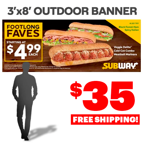 Starting at $4.99 Outdoor Banner (3'x8')