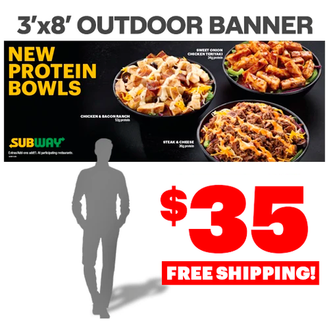 Protein Bowls Outdoor Banner (3'x8')