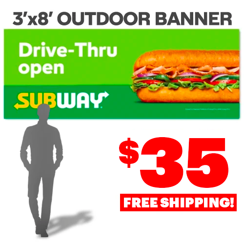Drive-Thru Outdoor Banner (3'x8')