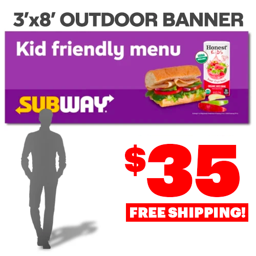 Kid Friendly Outdoor Banner (3'x8')