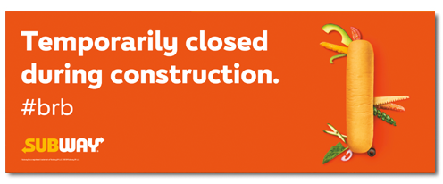 Closed Construction Banner (3'x8')