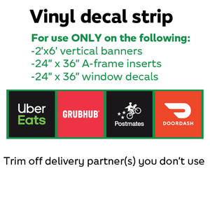 Decal strip B (for 2'x6 Banner & 24"x36" Inserts & Window Decals)