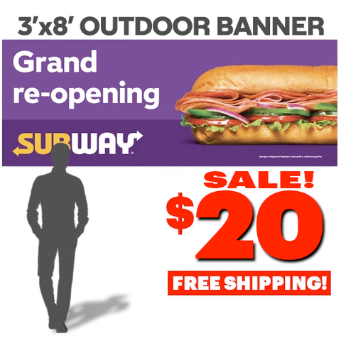 Grand Re-opening Outdoor Banner (3'x8')