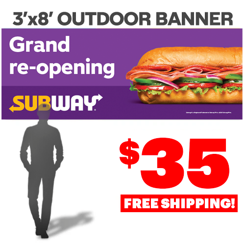 Grand Re-opening Outdoor Banner (3'x8')
