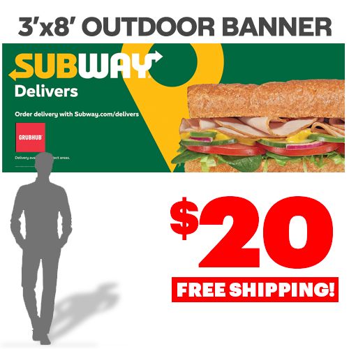 Delivery Banner 3'x8' (Grubhub)