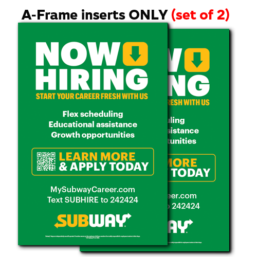 Now Hiring A-Frame/Inserts