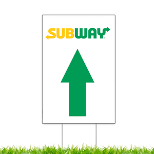 Directional Subway Ahead Picket Sign