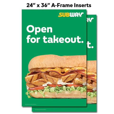 Open Takeout A-Frame Inserts (24"x36")