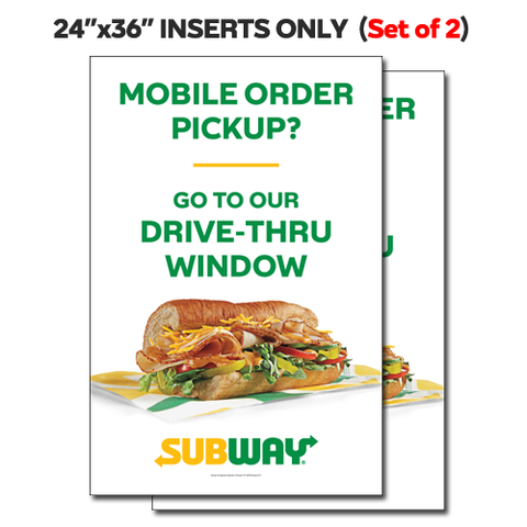 Mobile order - Drive thru Pickup Inserts ONLY 24"x36"